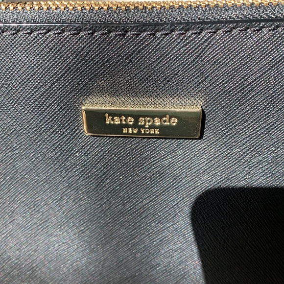 Nearly New Large Black Leather Kate Spade Crossbody Satchel - Picture 2 of 8